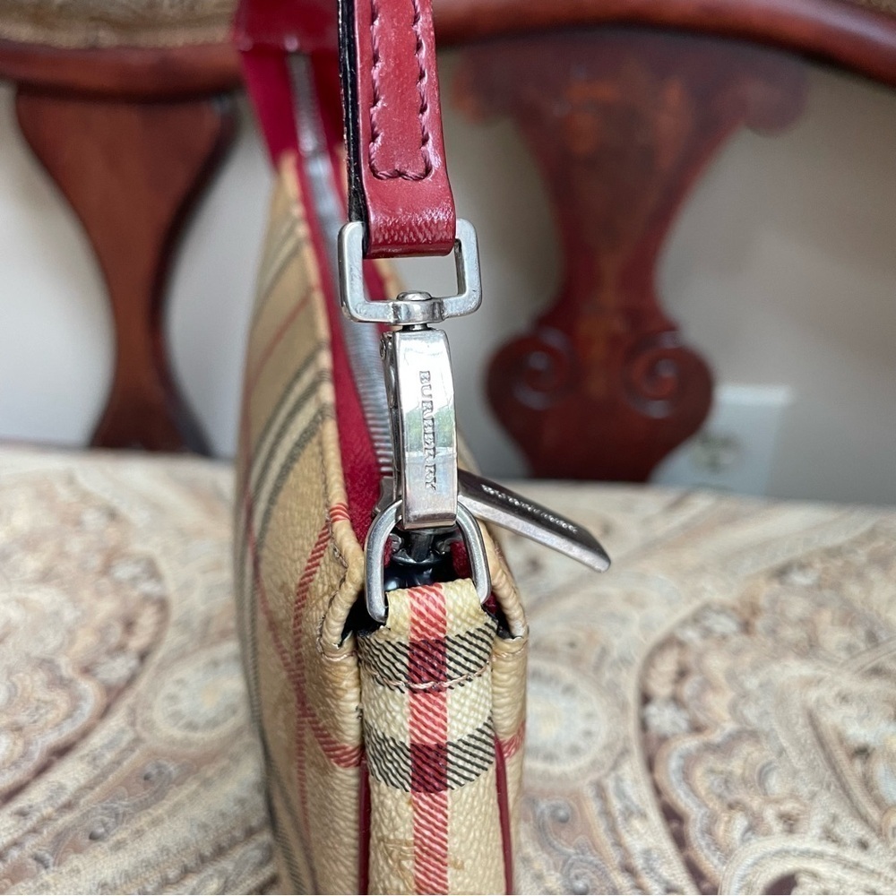 Burberry Haymarket Check Top Handle Zip Closure Logo Clasp Mini Bag - Picture 3 of 14